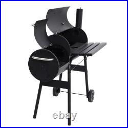 Large 2Burner Charcoal Barrel BBQ Grill Barbecue Smoker Portable Outdoor Cooking