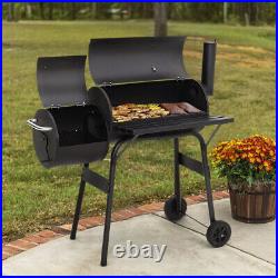 Large Charcoal Barrel BBQ Grills Smoker Garden Barbecue Patio Portable Wheels UK