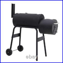 Large Charcoal Barrel BBQ Grills Smoker Garden Barbecue Patio Portable Wheels UK