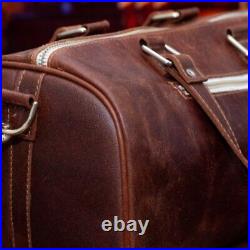 Leather Men Women Barrel Handbag Brown Lady Crossbody Shoulder 100% Genuine Bag