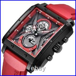 Luxury Fashion Rectangular Men's Watch Bersigar Mens Watches Barrel Type Quartz