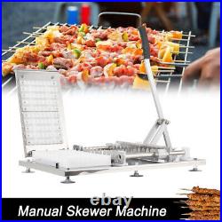 Manual Wear Meat Kebab Machine Outdoor Dining BBQ Preparing Tool Stainless Steel
