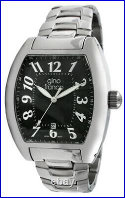 Men Analog Dressy Barrel Shaped Watch with Stainless Steel Bracelet by Gino Franco