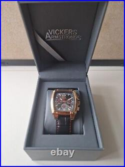 Mens Watch Vickers Armstrongs Barrell Roll Chrongraph Black Rrp £510