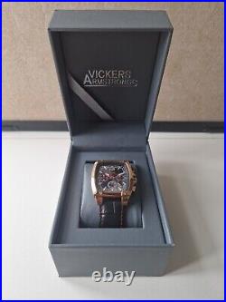 Mens Watch Vickers Armstrongs Barrell Roll Chrongraph Black Rrp £510