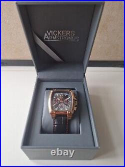 Mens Watch Vickers Armstrongs Barrell Roll Chrongraph Black Rrp £510