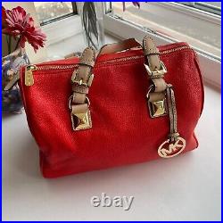 Michael Kors Grayson Barrel Handbag women red leather crossbody bag