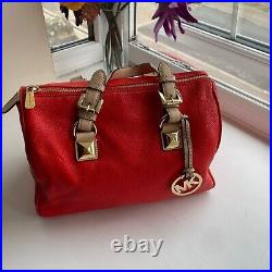 Michael Kors Grayson Barrel Handbag women red leather crossbody bag