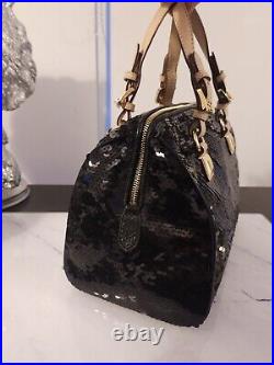 Michael Kors Grayson Handbag Womens Balck Sequin Barrel Crossbody Rare