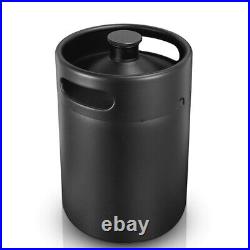 Mini Keg Matte Black Beer Keg Growler Stainless Steel Brewing Container Barrel