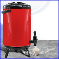NNEAGS 10L Stainless Steel Insulated Milk Tea Barrel Hot and Cold Beverage Dispe