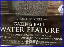 New Stainless Steel Gazing Ball Water Garden Water Feature Free P&P
