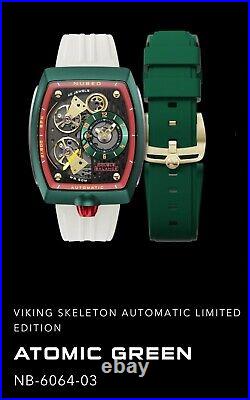 Nubeo viking automatic watch Atomic Green NB-6064-03 FACTORY FRESH