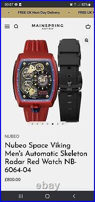 Nubeo viking automatic watch Radar Red NB-6064-04 FACTORY FRESH