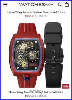 Nubeo viking automatic watch Radar Red NB-6064-04 FACTORY FRESH