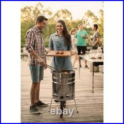 Outdoor Charcoal Barbecue Stand / Stainless Steel Barrel BBQ Grill