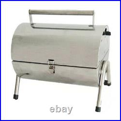 Outdoor Flamemaster Portable Grill Barrel Barbecue Charcoal BBQ Stainless Steel