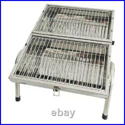 Outdoor Flamemaster Portable Grill Barrel Barbecue Charcoal BBQ Stainless Steel
