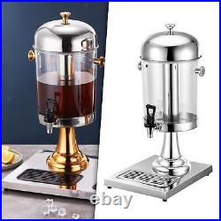 PE Stainless Steel Beverage Barrel Dispenser 8L Storage with Faucet Pitcher