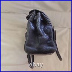 PRADA Black Leather Barrell Bag Made in Italy