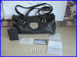 - PRADA VITELLO EASY Black Calf Skin Leather Barrell Bag & Dust Bag VGC