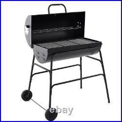 Panana Charcoal BBQ Barrel Grill Garden Barbecue Patio Portable Wheels