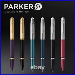 Parker 51 Fountain Pen Black Barrel With Chrome Trim Fine Nib With Black Ink Ca