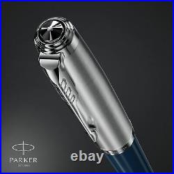 Parker 51 Fountain Pen Midnight Blue Barrel Medium Nib Black Ink Gift Box