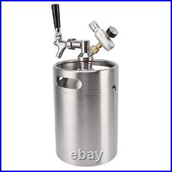 PenRux Pressurized Mini Beer Barrel 5L Stainless Steel Beer Growler Beer Tower