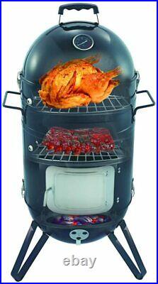 Premium Charcoal Smoker BBQ Grill with Hanging Rack, Hooks, Grill and Weather Pr