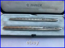 Rare Parker Harlequin Ballpen & Fountain Pen Set Grey Shield edition very co