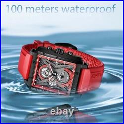 Rectangular Watch Men's Barrel Quartz Fashion Luxury Sports Waterproof for Men