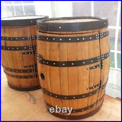 Recycled Solid Oak Whiskey Barrel Wine Rack Drinks Cabinet Balmoral Vintage