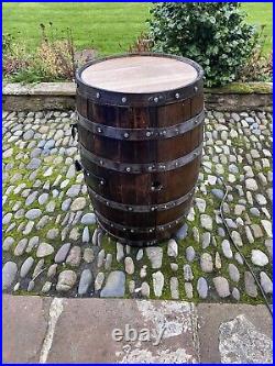 Recycled Solid Oak Whiskey Pub BarrelWine Rack Drinks Cabinet Keg