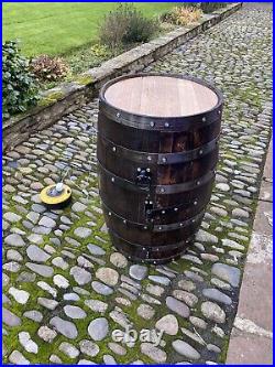 Recycled Solid Oak Whiskey Pub BarrelWine Rack Drinks Cabinet Keg