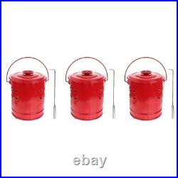 Red Burning Barrel Stainless Steel Smudge Bowl Hollow Money Incinerator