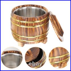 Rice Steamer Stainless Steel Japanese Tub Bucket Wooden Barrel