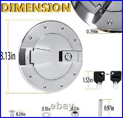 Silver Barrel Lock Billet Aluminum Locking Fuel Filler Door for Hummer H2 03-09
