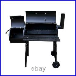 Smoker Barbecue Outdoor Charcoal Portable Grill Camping BBQ Wheels Side Table