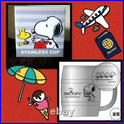 Snoopy barrel type stainless steel mug 4 designs 4 pieces