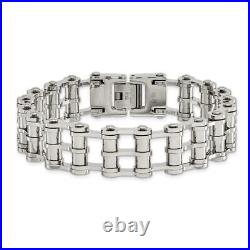 Stainless Steel 8.5 Inch Barrel Link Bracelet Contemporary Men Fashion Jewelry