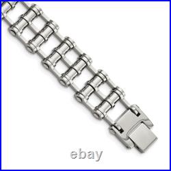 Stainless Steel 8.5 inch Barrel Link Chain Bracelet