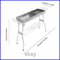 Stainless Steel Folding BBQ Charcoal Barbecue Grill Garden Picnic Camping Stove