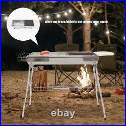 Stainless Steel Folding BBQ Charcoal Barbecue Grill Garden Picnic Camping Stove