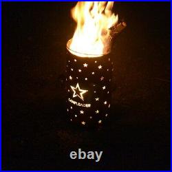 Stainless Steel Integrated Bonfire Barrels Starry Pattern Outdoor Camping aj