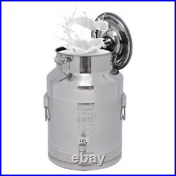 Stainless Steel Milk Can Wine Barrel Bucket Milk Storage Container with Faucet 28L