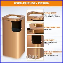 Stainless Steel Trash Can with Lid inside Barrel Premium Quality Rose-Gold Comme