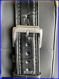 Talis Co Men's Tonneau Barrel Moon Phase Sub Dial Watch & Black Leather Strap