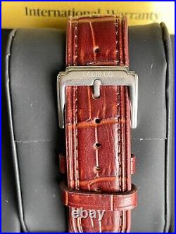 Talis Co Men's Tonneau Barrel Moon Phase Sub Dial Watch & Brown Leather Strap