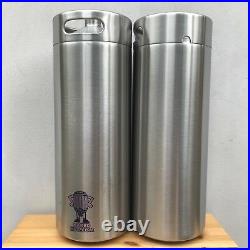 Two Mini Keg Beer Growlers 10L Stainless Steel barrel bottle screw top naked keg